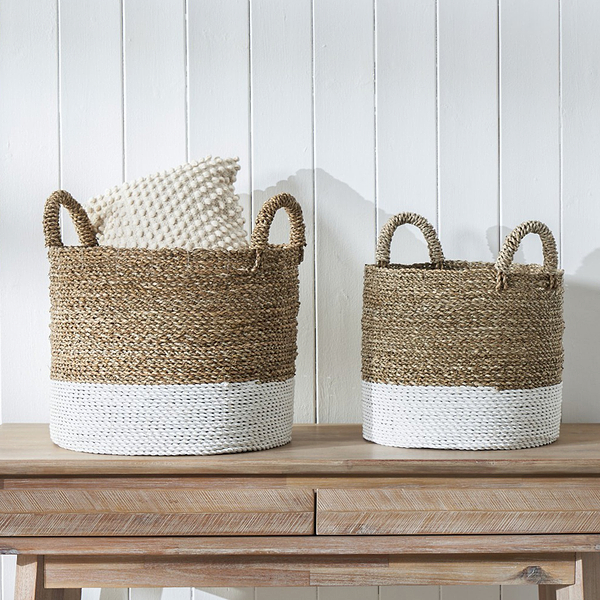 Banana Leaf Two Tone Baskets Set of 2