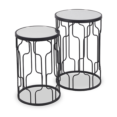Caprisse Mirrored Glass Side Tables