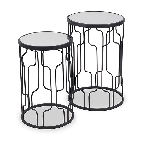 Caprisse Mirrored Glass Side Tables