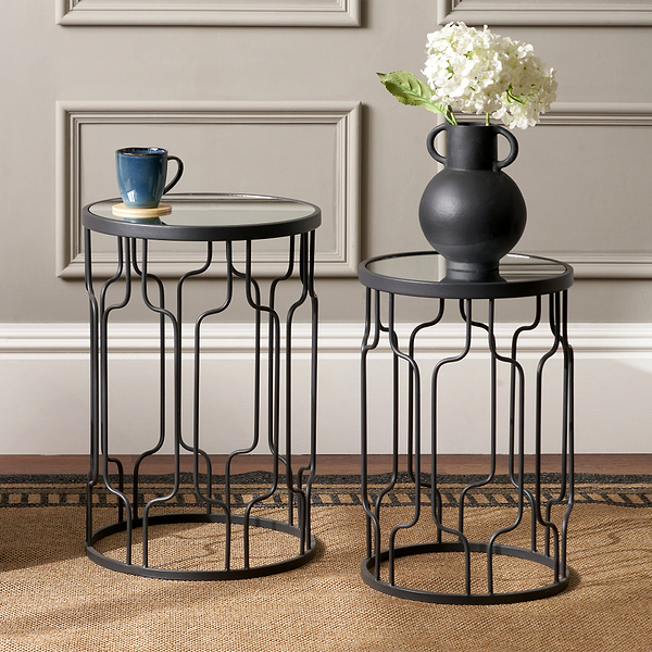 Caprisse Mirrored Glass Side Tables