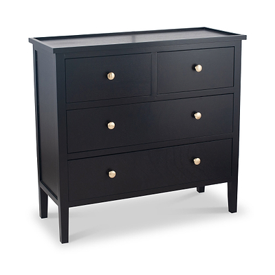 Chelmsford Satin Black Pine 4 Drawer Chest