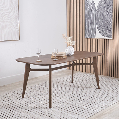 Elias Dark Ash Retro 180cm Dining Table