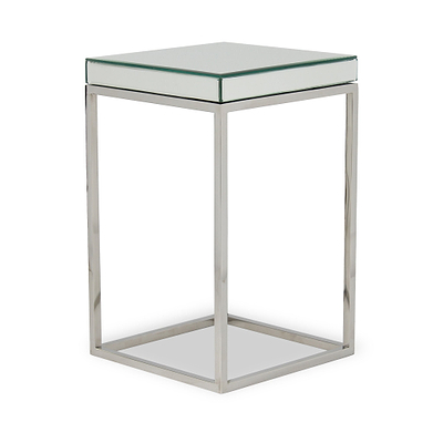 Elysee Mirrored Glass Square Side Table
