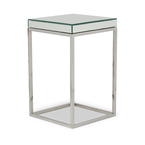 Elysee Mirrored Glass Square Side Table