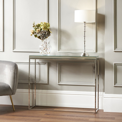 Elysee Mirrored Glass Console Table Table