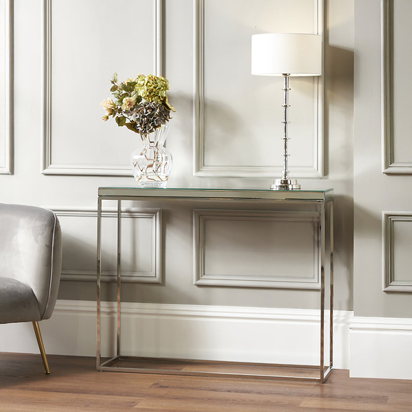 Elysee Mirrored Glass Console Table Table