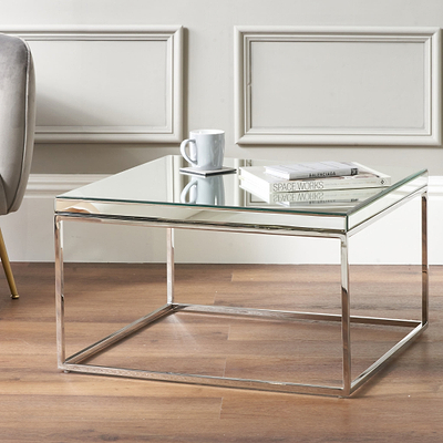 Elysee Mirrored Glass Square Coffee Table