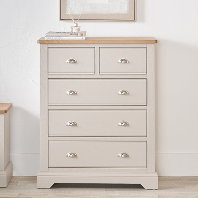 Fairford Pine and Oak 2 Over 3 Drawer Chest