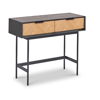 Hailee Oak and Pine 2 Drawer Console Table