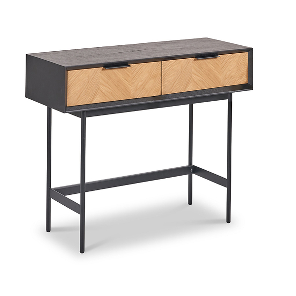 Hailee Oak and Pine 2 Drawer Console Table