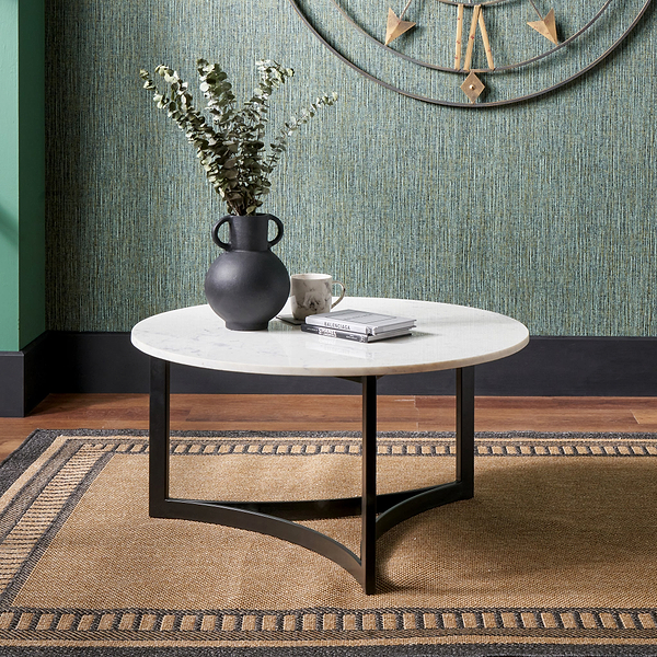 Hendrick Marble Top Round Coffee Table
