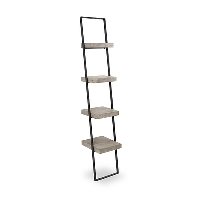 Jersey Concrete Effect Ladder Shelving Unit