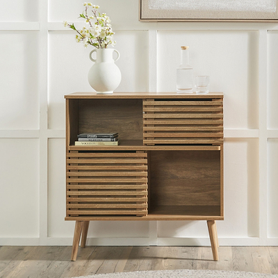 Larvik Slatted Eucalyptus Display Cabinet