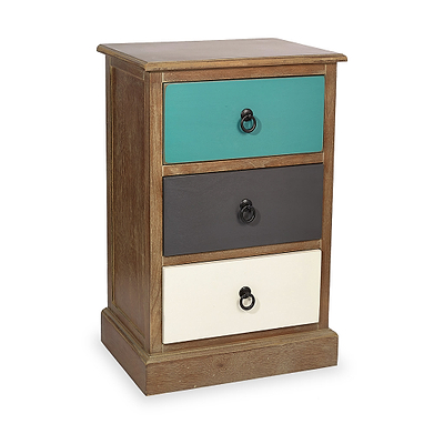 Loft Pine 3 Drawer Bedside Table
