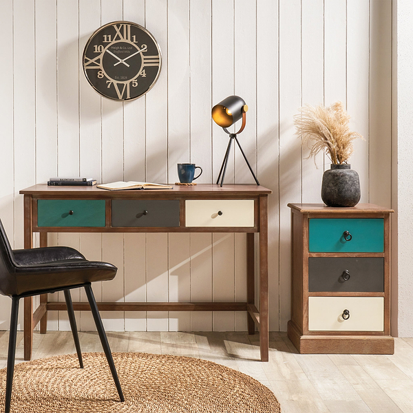 Loft Pine 3 Drawer Bedside Table