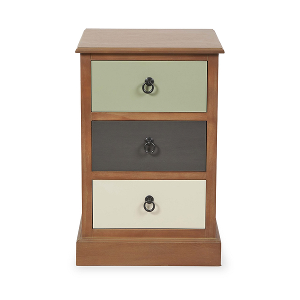 Loft Pine 3 Drawer Bedside Table
