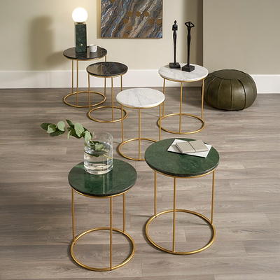 Milly Marble Top Round Side Tables