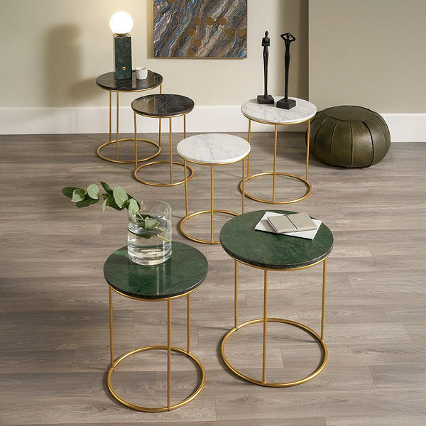 Milly Marble Top Round Side Tables