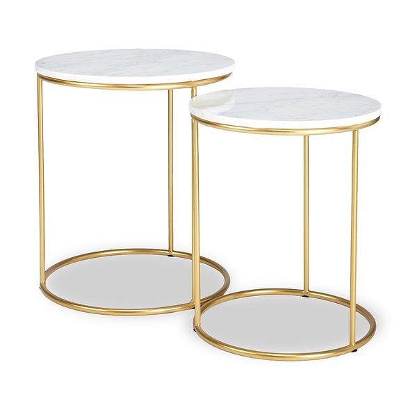 Milly Marble Top Round Side Tables