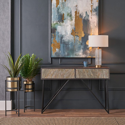 Verde Stone Effect Console Table Table
