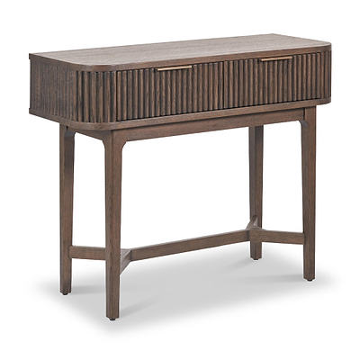 Raie Fluted Oak and Pine Console Table Table