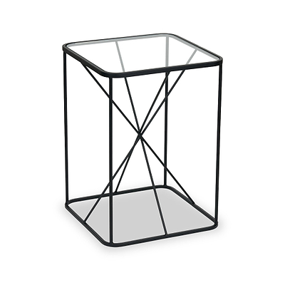 Roxy Glass Top Square Side Table