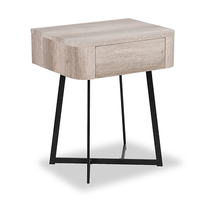 Ukiah Oak Effect 1 Drawer Bedside Table