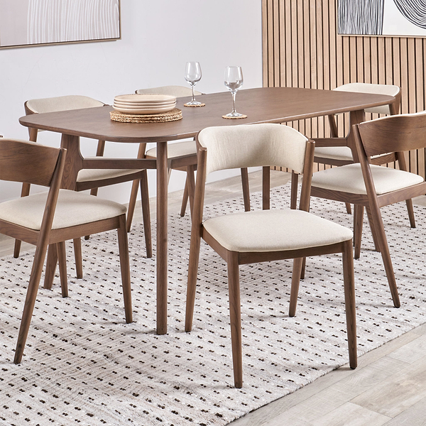 Elias Dark Ash Curved Back Dining Chair