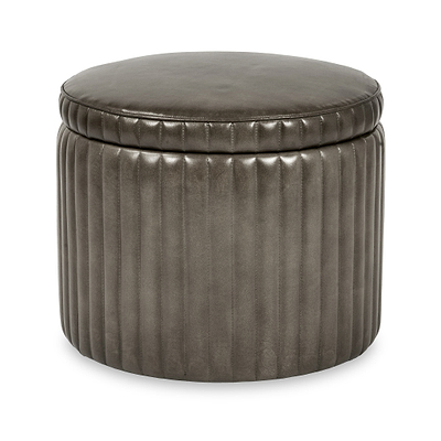 Alessandro Leather Storage Pouffe