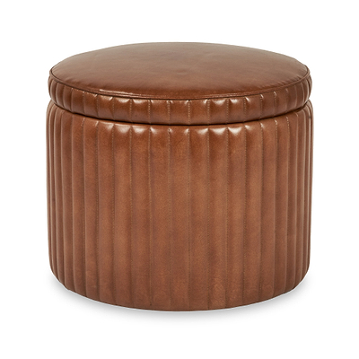 Alessandro Leather Storage Pouffe
