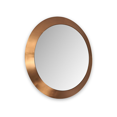 Venice Angled Frame Round Wall Mirror