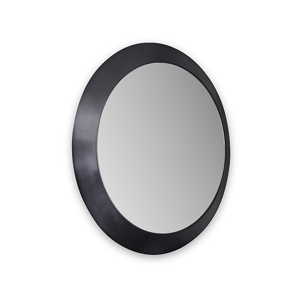 Venice Angled Frame Round Wall Mirror
