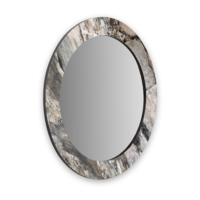 Jade Marble Effect Round Wall Mirror
