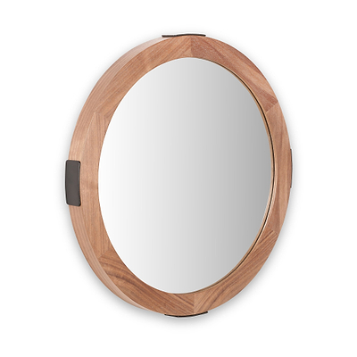 Elwood Walnut Wood Effect Wall Mirror