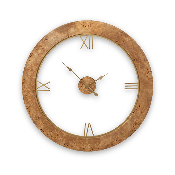 Newborough Burr Wood Effect Wall Clock