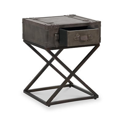 Adriano Leather Side Table