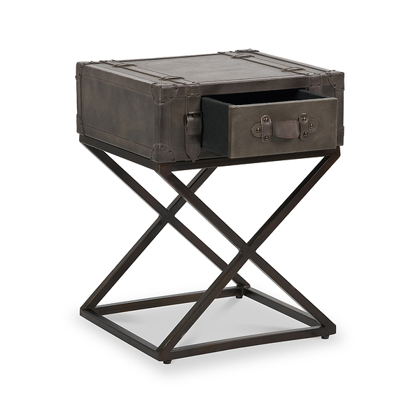 Adriano Leather Side Table