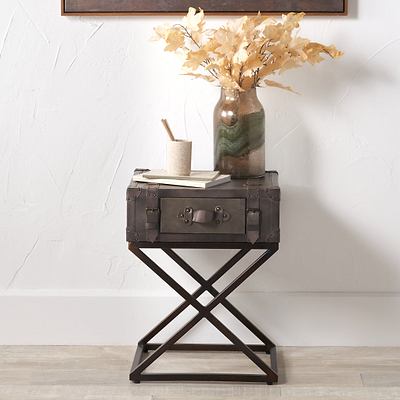 Adriano Leather Side Table