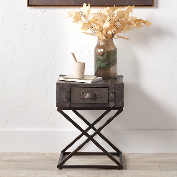 Adriano Leather Side Table