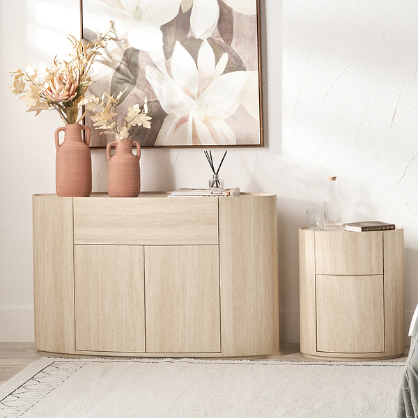 Tivoli Travertine Effect Small Sideboard