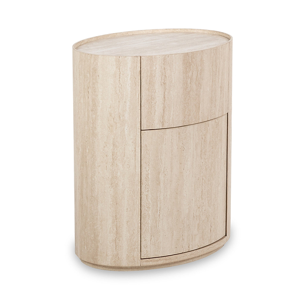 Tivoli Travertine Effect 1 Drawer Bedside Table