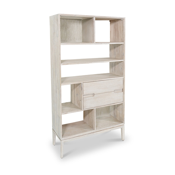 Gio White Sand Acacia Bookcase