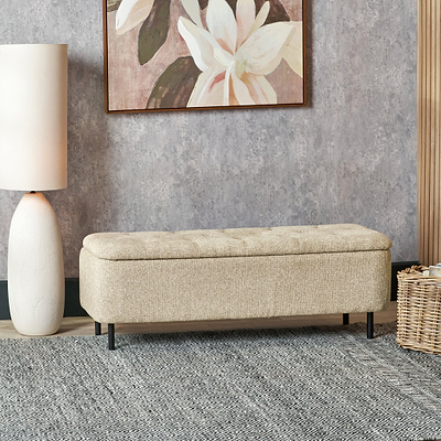Else Buttoned Storage Ottoman