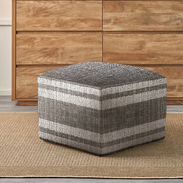 Highclere Indoor & Outdoor Stripe Design Pouffe