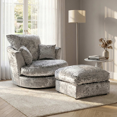 Tamara Crushed Velvet Swivel Chair