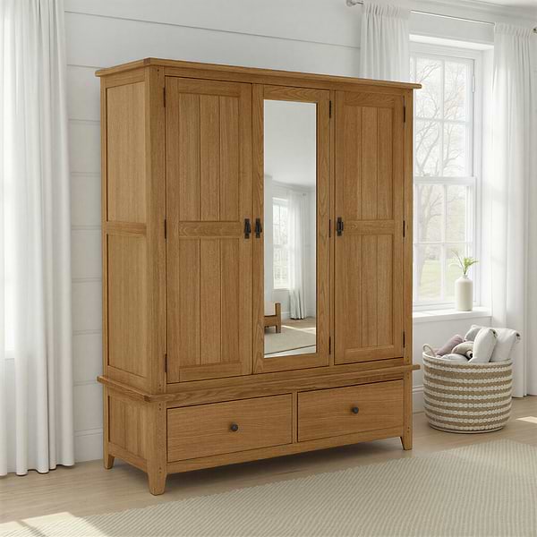 Broadway Oak Triple Wardrobe