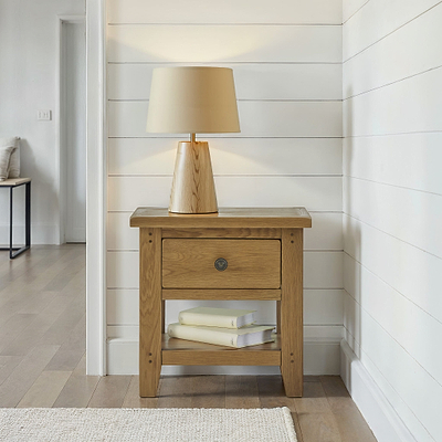 Broadway Oak Lamp Table with Drawer
