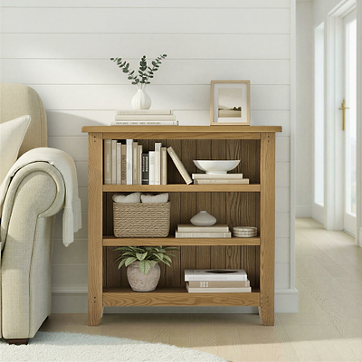 Broadway Oak Low Bookcase