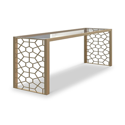 Niko Honeycomb Glass Console Table
