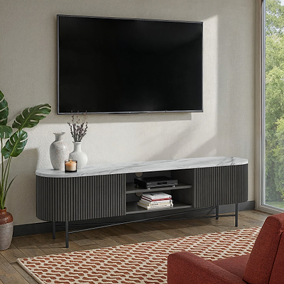 Milo Mango & Marble Fluted Extra Large TV Media Unit